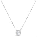 10K White Gold 1/3 Cttw Round-Cut Diamond Bezel 18" Pendant Necklace (J-K Color, I1-I2 Clarity)