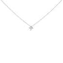10K White Gold 1/10 Cttw Bezel Set Solitaire Princess Cut Diamond Kite Shaped Pendent Necklace - 18" Inches