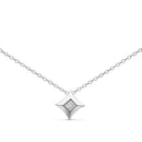 10K Yellow Gold 1/5 Cttw Bezel Set Princess Diamond Kite Shaped Solitaire Pendent Necklace