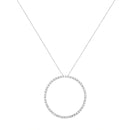 .925 Sterling Silver 4 cttw Prong Set, Round-Cut Diamond Open Circle Hoop 18" Pendant Necklace (J-K Color, I1-I2 Clarity)