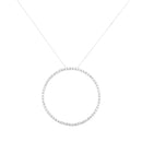 .925 Sterling Silver 5.0 Cttw Prong Set Round-cut Diamond Open Circle Hoop 18" Pendant Necklace (I-J Color, I2-I3 Clarity)
