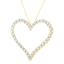 10k Yellow Gold Plated .925 Sterling Silver 3.0 cttw Round-Cut Diamond Open Heart Pendant Necklace (J-K Color, I1-I2 Clarity) - 18"