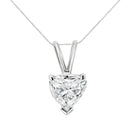 14K White Gold 1/5 Cttw 3-Prong Set Heart Shaped Solitaire Lab Grown Diamond 18" Pendant Necklace (F-G Color, VS2-SI1 Clarity)
