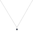 .925 Sterling Silver 3/4 Cttw Treated Blue Diamond Solitaire 18" Milgrain Pendant Necklace (Blue Color, I1-I2 Clarity)