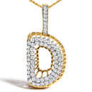 Men's 10K Yellow Gold 1 1/5 Cttw Diamond Letter D Initial Pendant Necklace