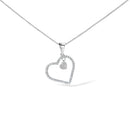 925 Sterling Silver 1/3ct TDW Diamond Heart Pendant Necklace
