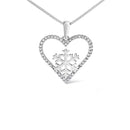 925 Sterling Silver 1/10ct TDW Diamond Heart Pendant Necklace 18"