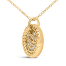 10K Yellow Gold Diamond Accent Crescent Moon Pendant Necklace
