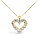 .925 Sterling Silver 1.00 Cttw Diamond Heart 18" Pendant Necklace (I-J Color, I2-I3 Clarity)
