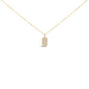 14K Yellow Gold 1/3 Cttw Diamond Dog Tag Pendant Necklaces 18"