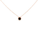 14K Rose Gold 3 1/2 Cttw Bezel-Set Black Round Diamond Solitaire Pendant Necklace (Black Color, I2-I3 Clarity) - 18"