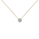 14K Yellow Gold Plated Sterling Silver 3/8 Cttw Diamond Cluster Pendant Necklace