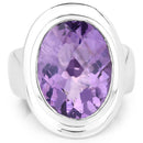 9.01 Carat Genuine Amethyst .925 Sterling Silver Ring