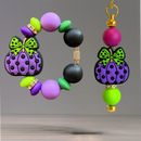 Green Polka Dot Pumpkin Charm - Tumbler Handle Charm