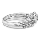 Sterling Silver 1/5 Cttw Diamond Heart Motif Bridal Set