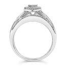 Sterling Silver 1/5 Cttw Diamond Heart Motif Bridal Set