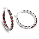 6.00 Carat Genuine Garnet .925 Sterling Silver Earrings