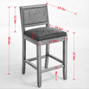 Solid Rubberwood Rattan Back Counter Stools Set of 2
