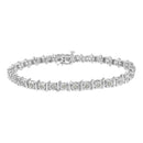 Two-Tone 10K Yellow Gold over .925 Sterling Silver 1.0 Cttw Diamond S-Curve Link Miracle-Set Tennis Bracelet (I-J Color, I3 Clarity) - 7"