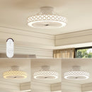 19 Inch Ceiling Fan with Light Low Profile Flush Mount Fan-White