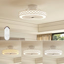 19 Inch Ceiling Fan with Light Low Profile Flush Mount Fan-White