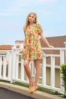 Umgee Jacquard Abstract Print Mini Dress