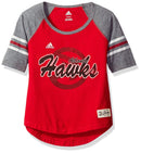 NBA Girls Atlanta Hawks Hi-Lo Raglan Tee-Red, Size M 10-12
