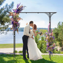 81 Inch Garden Arbor Metal Archway for Climbing Plants-Black