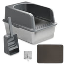 Enclosed Stainless Steel Cat Litter Box with Lid - 20L