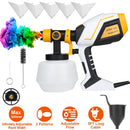 Electric Paint Sprayer HVLP Spray Painting Gun Handheld Painter with Different Spray Patterns 1200ML Detachable Container Flow/Length/Width Adjustable