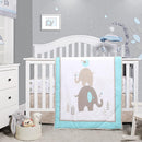Cuddles & Cribs Soft Cotton 4 Piece Baby Crib Bedding Set Reversible Comforter