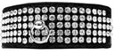 Dog, Puppy & Pet Designer Croc Collar, "Five Row Clear Crystal"