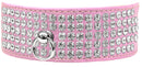 Dog, Puppy & Pet Designer Croc Collar, "Five Row Clear Crystal"