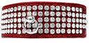 Dog, Puppy & Pet Designer Croc Collar, "Five Row Clear Crystal"