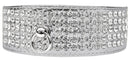 Dog, Puppy & Pet Designer Croc Collar, "Five Row Clear Crystal"