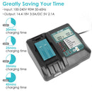 Rapid Charger Replacement Fit for Makita 14.4-18V Battery BL1860 BL1830 BL1850 with_x000B__x000B_LCD Display USB Port