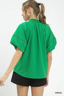 Umgee Lace Trim Peasant Top
