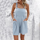 Spring and summer casual solid color overalls shorts