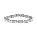 14K White Gold 2.00 Cttw Princess Diamond Invisible Set Link Bracelet (H-I Color, SI2-I1 Clarity) - 7"