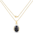7.50 Carat Genuine Black Sapphire .925 Sterling Silver Pendant