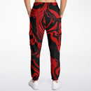 Red and Black Slime Oil Spill Unisex Cargo Joggers (Fleece Lined)