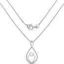 0.34 Carat Genuine White Diamond .925 Sterling Silver Pendant