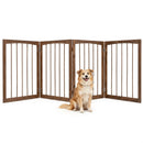 4-Panel Wooden Pet Gate 83" x 30" Freestanding Dog Fence