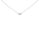 14K White Gold 1/2 Cttw Marquise Lab-Grown Diamond East West Solitaire 18" Pendant Necklace (F-G Color, VS2-SI1 Clarity)