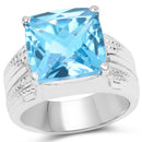7.50 Carat Genuine Swiss Blue Topaz .925 Sterling Silver Ring