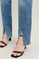 Judy Blue Full Size High Waist Vintage Wash Front Seam & Slit Straight Plus Size