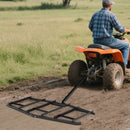 84 inch Wide Driveway Drag Tow Behind Landscape Leveling Rake with Reinforced Bars-Black