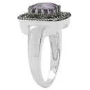2.53 Carat Genuine Amethyst & Tanzanite .925 Sterling Silver Ring