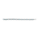 .925 Sterling Silver Oval Blue Topaz Diamond Butterfly Link Bracelet (I-J Color, I1-I2 Clarity) - Size 7" Inches