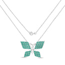 3.12 Carat Genuine Emerald .925 Sterling Silver Pendant